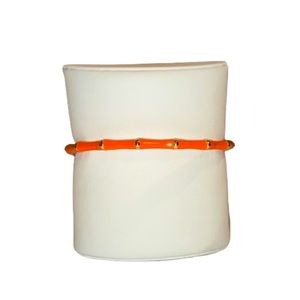 Fornash • Tiki Bangle Bracelet • Enamel • Bright Orange and Gold Tone